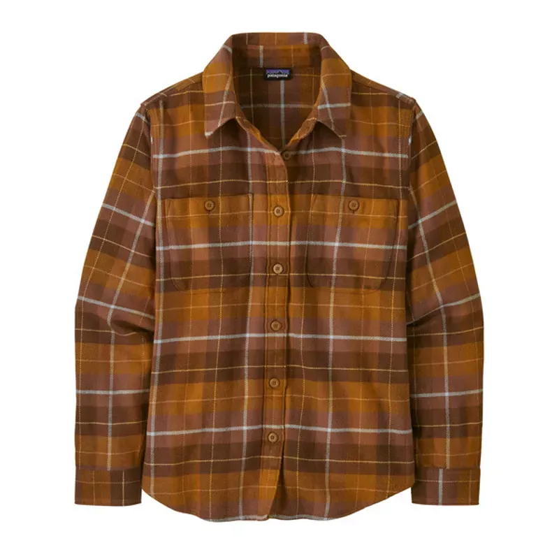 Patagonia Women's Fjord Flannel Shirt In Happy Camper: Shelter Brown