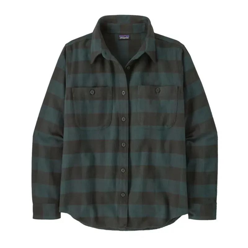Patagonia Women's Fjord Flannel Shirt in Buffalo Check: Old Growth Green